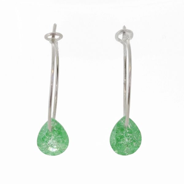 JEWELRY - EARRINGS - HOOP - ZIRCON - DROP Е946 - 2.0cm NICKEL AND MIX - 1 pair 