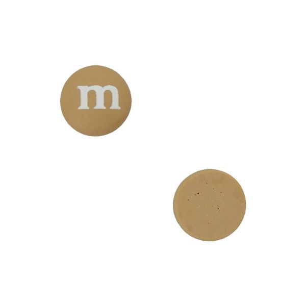 PLASTIC BEADS - RESIN 3D - FOR GLUING - CANDY 12 - 15x8mm BROWN (LIGHT) AND WHITE - PACKAGE 40pcs.