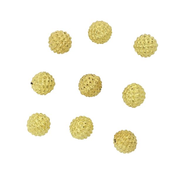 ADHESIVE BEADS - METALLIZED CCB - ROUGH BALL 01 - 8мм GOLD COLOR - 20g (80pcs.)