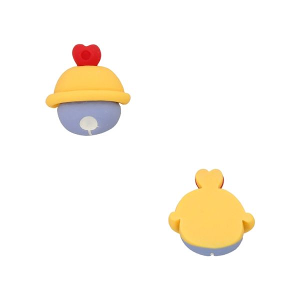 PLASTIC BEADS - RESIN 3D - FOR GLUING - BELL 01 DORAEMON - 18x19x10mm YELLOW-BLUE (LIGHT)-RED - PACKAGE 30pcs.
