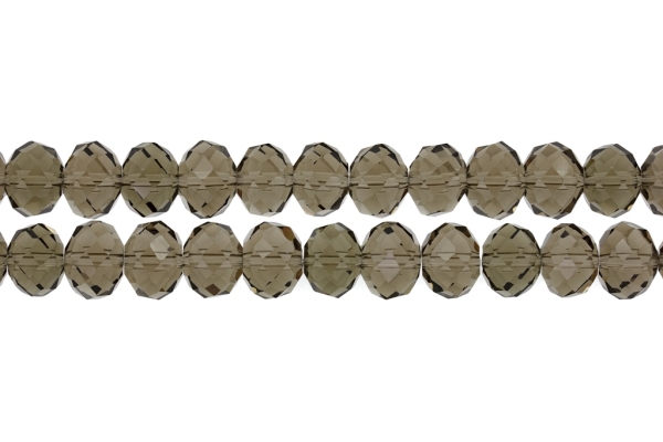 GLASS BEADS - FACETED RONDELLE CRYSTALS - 12x9mm - TRANSPARENT - GRAY 018 - PACKAGE (2x72pcs.) Hole:1.8mm