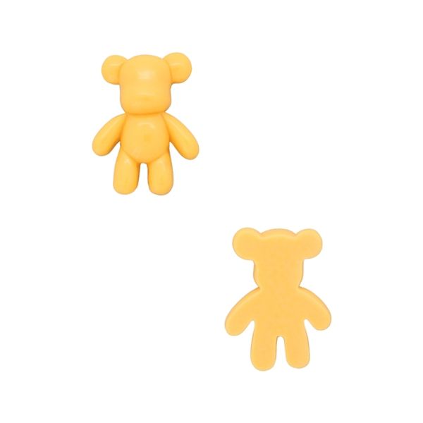 PLASTIC BEADS - RESIN 3D - FOR GLUING - BEAR 90 - 20x27x8mm YELLOW (DARK) - PACKAGE 30pcs.