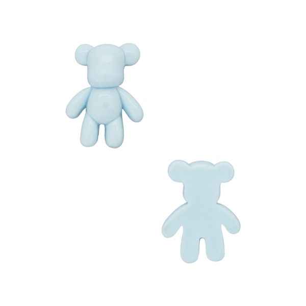 PLASTIC BEADS - RESIN 3D - FOR GLUING - BEAR 90 - 20x27x8mm BLUE (LIGHT) - PACKAGE 30pcs.