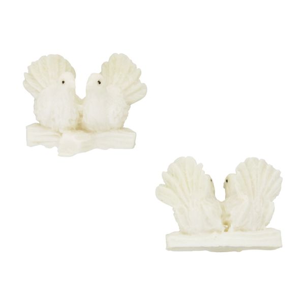 ПЛАСТМАСОВИ МЪНИСТА - РЕЗИН 3D - ЗА ЗАЛЕПВАНЕ - ГЪЛЪБИ 01 - 32х24х18мм ЕКРЮ СВ. - ПАКЕТ 20 бр.
