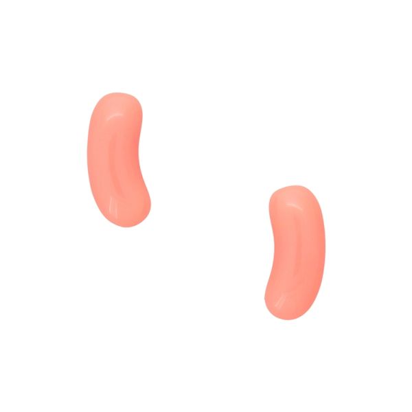 PLASTIC BEADS - RESIN 3D - FOR GLUING - CANDY 16 JELLY BEAN - 23x9mm CORAL PINK - PACKAGE 50pcs.