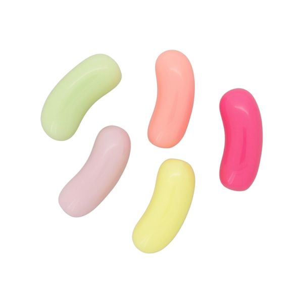 PLASTIC BEADS - RESIN 3D - FOR GLUING - CANDY 16 JELLY BEAN - 23x9mm MIX - PACKAGE 50pcs.
