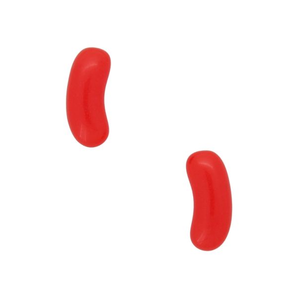PLASTIC BEADS - RESIN 3D - FOR GLUING - CANDY 16 JELLY BEAN - 23x9mm RED - PACKAGE 50pcs.