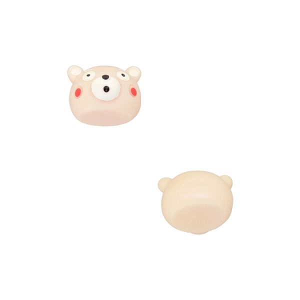 PLASTIC BEADS - RESIN 3D - FOR GLUING - BEAR 95 - 20x15x18mm PEACH (LIGHT)-ECRU-RED - PACKAGE 20pcs.