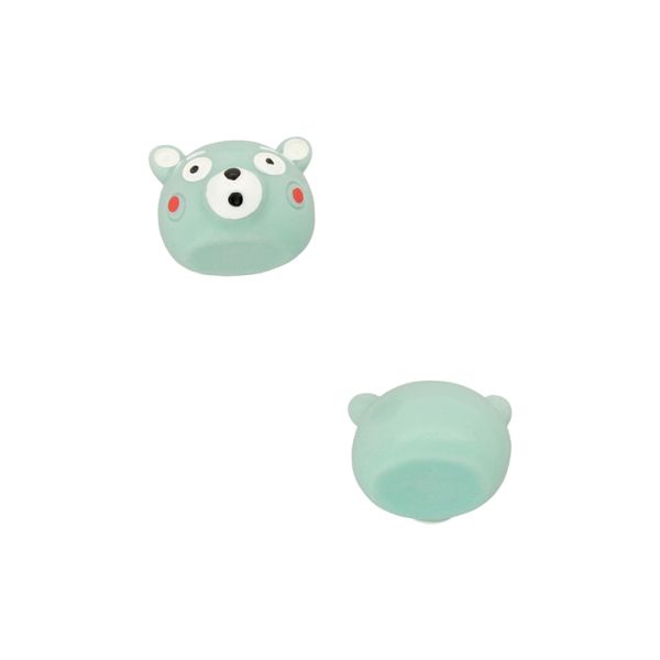 PLASTIC BEADS - RESIN 3D - FOR GLUING - BEAR 95 - 20x15x18mm BLUE (LIGHT)-ECRU-RED - PACKAGE 20pcs.