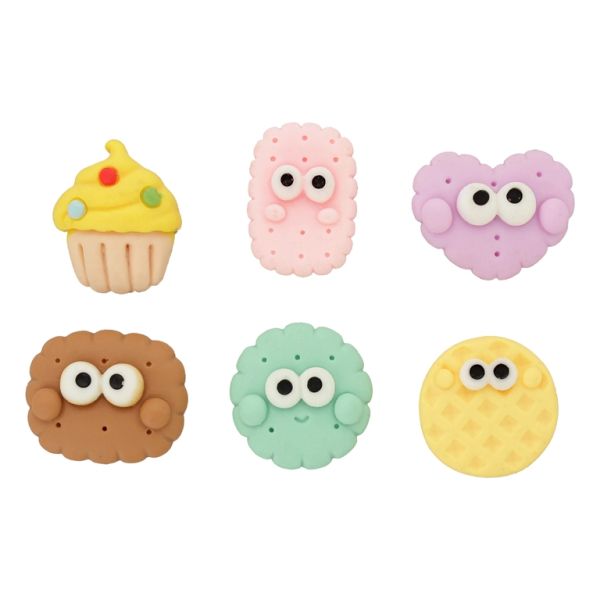 PLASTIC BEADS - RESIN 3D - FOR GLUING - BISCUITS AND CAKES MIX MODELS - MIX COLORS - PACKAGE 30pcs.
