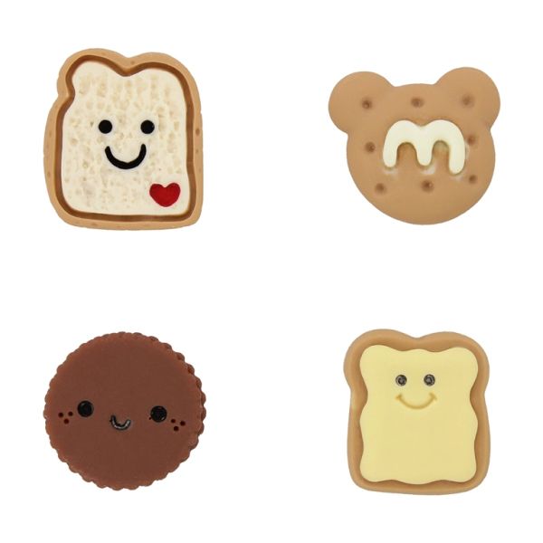 PLASTIC BEADS - RESIN 3D - FOR GLUING - BISCUITS AND CAKES MIX MODELS 01 - MIX BROWN - PACKAGE 30pcs.