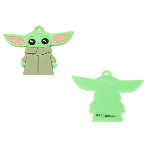 PLASTIC BEADS - RUBBER 3D - PENDANT - YODA 01 - 41x58x5mm GREEN (LIGHT)-GREEN MILITARY-PINK - 4pcs. Hole-4x2mm