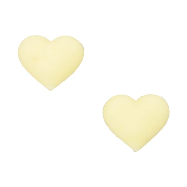PLASTIC BEADS - RUBBER 3D - FOR GLUING - HEART 43 - 23x20x13mm YELLOW (LIGHT) - PACKAGE 20pcs.
