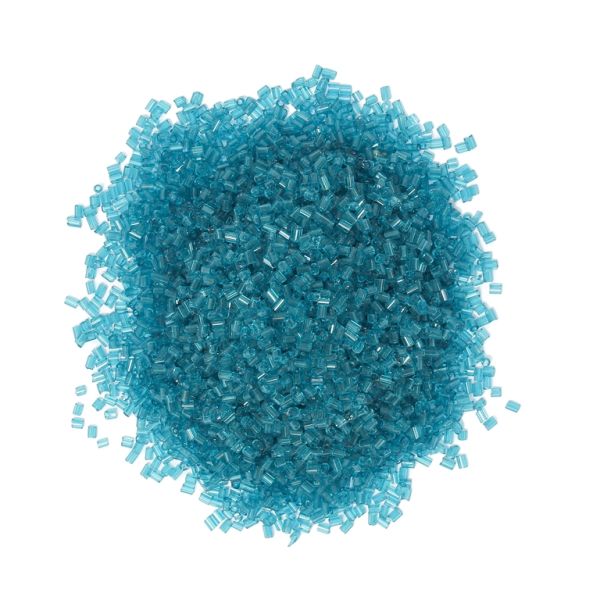 GLASS SEED BEADS - 2 CUT 2x2mm - SILVER THREAD - TURQUOISE 51А - PACKAGE 450g Hole-0.8mm