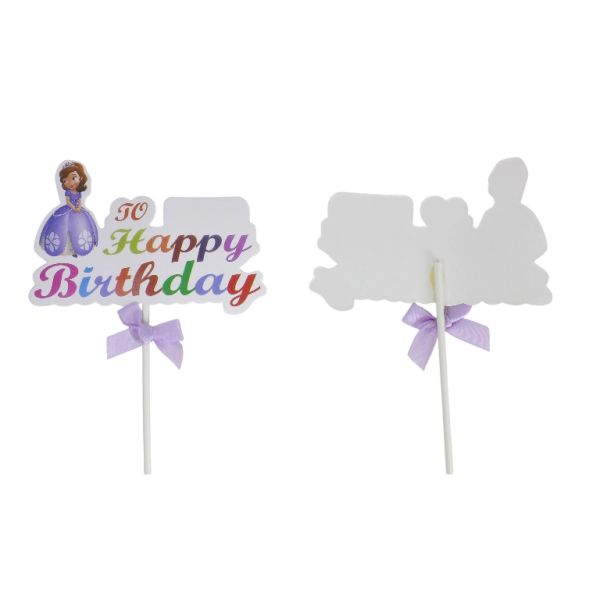 MATERIALS FOR CRAFT AND DECORATION - TOPPER FROM CARTON - HAPPY BIRTHDAY 21 GIRL - 10.5x18cm - WHITE AND MIX - 2pcs.