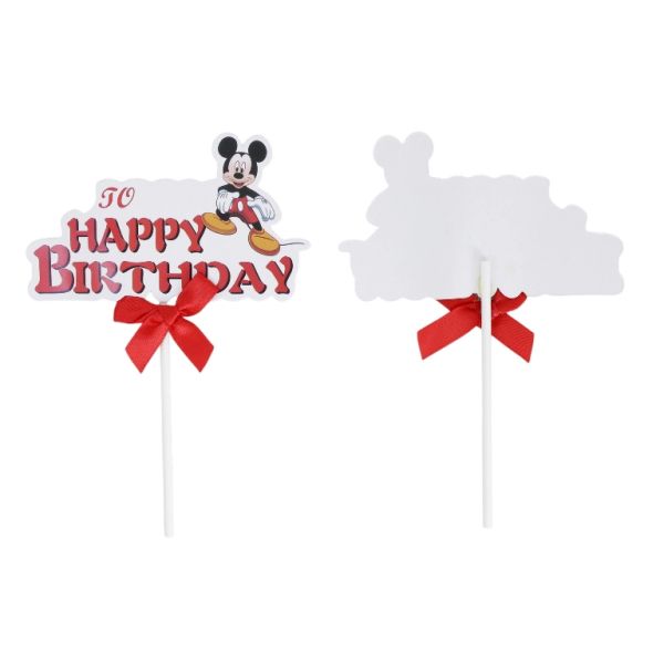MATERIALS FOR CRAFT AND DECORATION - TOPPER FROM CARTON - HAPPY BIRTHDAY 23 MICKEY - 11x15.5cm - RED-WHITE-BLACK - 2pcs.