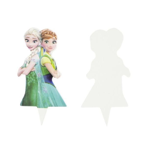 MATERIALS FOR CRAFT AND DECORATION - TOPPER FROM CARTON - ANNA AND ELSA FROZEN 01 - 4x8cm MIX - PACKAGE 50pcs.