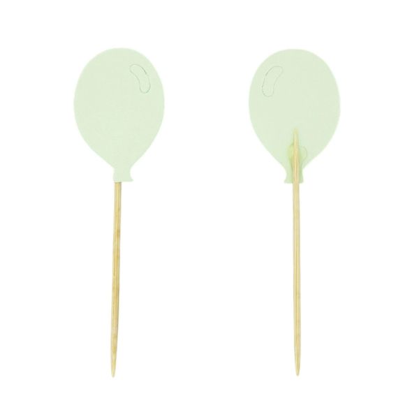 MATERIALS FOR CRAFT AND DECORATION - TOPPER FROM CARTON - BALLOON 01 - 2.5x8.5cm GREEN (LIGHT) - PACKAGE (6x5pcs.)
