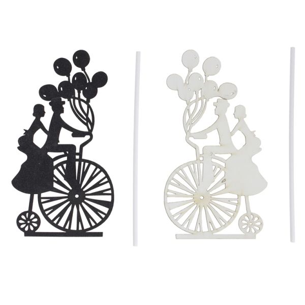 MATERIALS FOR CRAFT AND DECORATION - TOPPER FROM CARTON - IN LOVE 02 GLITTER - 8x14.5cm - BLACK - 1pcs.