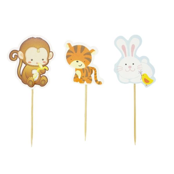 MATERIALS FOR CRAFT AND DECORATION - TOPPER FROM CARTON - ANIMAL MIX 02 - MIX - PACKAGE (6x24pcs.)