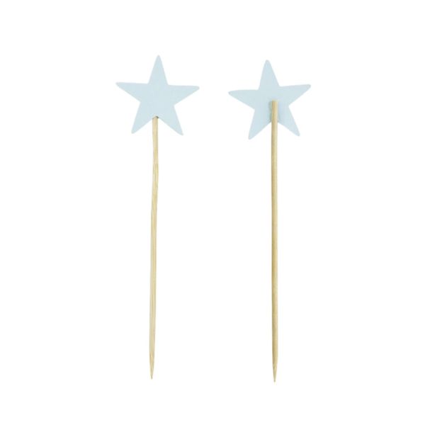 MATERIALS FOR CRAFT AND DECORATION - TOPPER FROM CARTON - STAR 01 - 3.8x14cm - BLUE (LIGHT) - 10pcs.