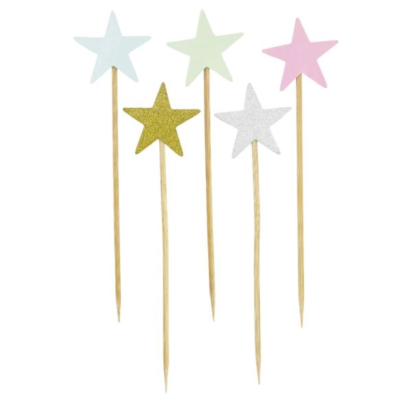 MATERIALS FOR CRAFT AND DECORATION - TOPPER FROM CARTON - STAR 01 MIX - 3.8x14cm - MIX - 10pcs.