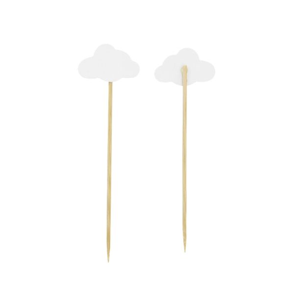 MATERIALS FOR CRAFT AND DECORATION - TOPPER FROM CARTON - CLOUD 02 - 4x13.3cm WHITE - PACKAGE (6x5pcs.)