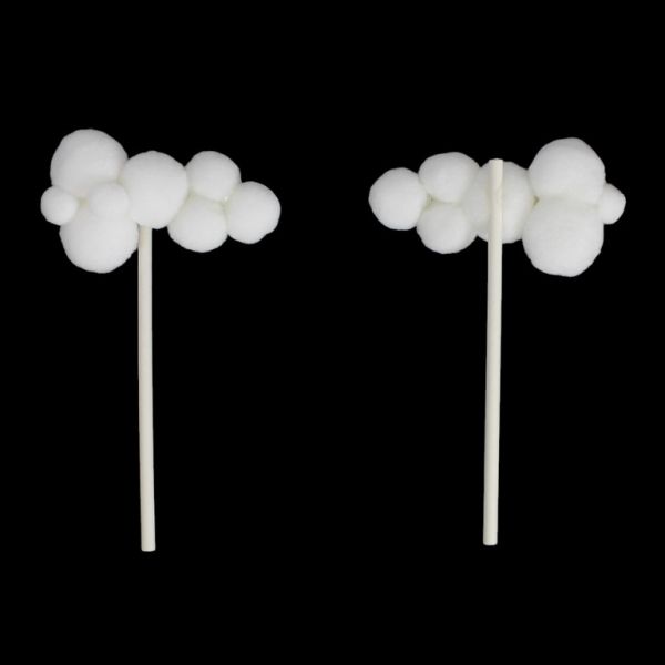 MATERIALS FOR CRAFT AND DECORATION - TOPPER FROM CARTON - CLOUD 03 POMPONS - 6.5x10.5cm - WHITE - PACKAGE 5pcs.