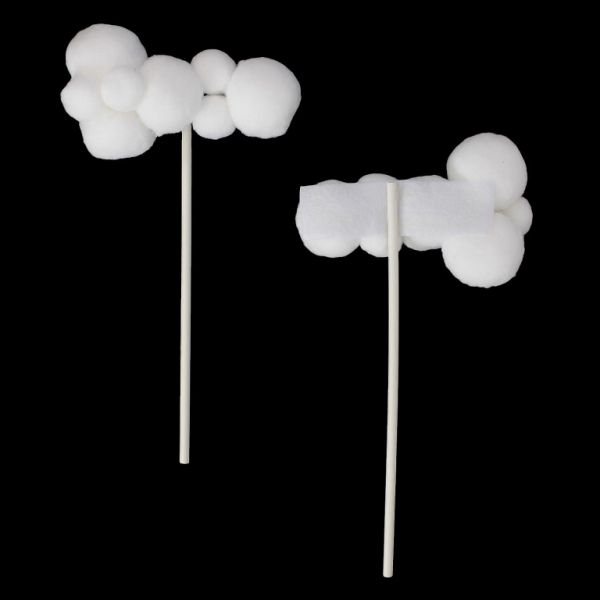 MATERIALS FOR CRAFT AND DECORATION - TOPPER FROM CARTON - CLOUD 03 POMPONS - 9x17cm - WHITE - 1pcs.