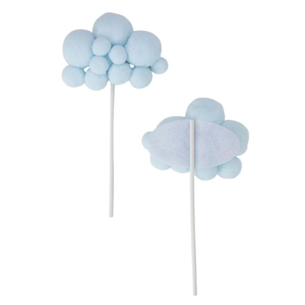 MATERIALS FOR CRAFT AND DECORATION - TOPPER FROM CARTON - CLOUD 03 POMPONS - 9x17cm - BLUE (LIGHT) - 1pcs.