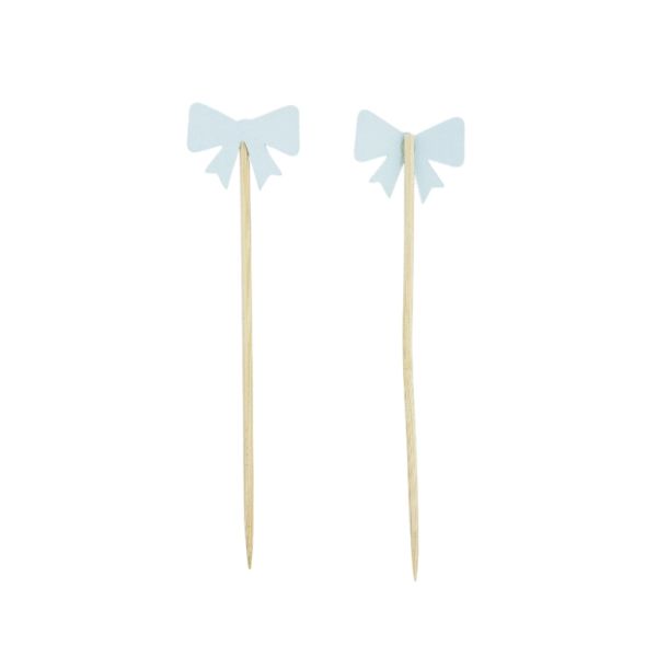 MATERIALS FOR CRAFT AND DECORATION - TOPPER FROM CARTON - RIBBON 01 - 3.3x13cm BLUE (LIGHT) - PACKAGE (6x5pcs.)