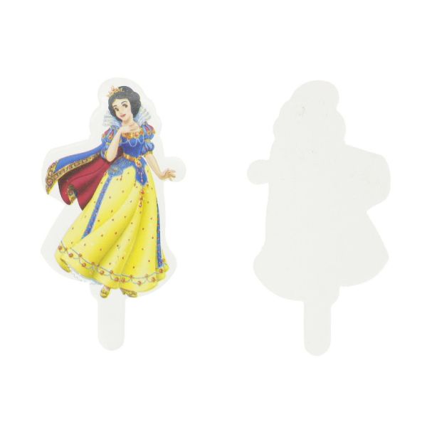 MATERIALS FOR CRAFT AND DECORATION - TOPPER FROM CARTON - SNOW WHITE 01 - 4x8cm YELLOW-BLUE (DARK)-BLACK - 10pcs.