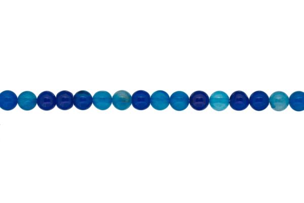 NATURAL STONE BEADS - AGATE BLUE - 8mm - STRING (48pcs.) Hole-1.2mm