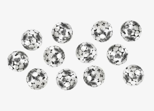 METAL BEADS - BALL - FILIGREE ROUND 02 - 18 MM NICKEL COLOR - 100pcs. Hole:1.8mm