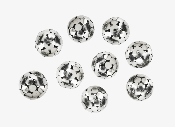 METAL BEADS - BALL - FILIGREE ROUND 02 - 22 MM NICKEL COLOR - 50pcs. Hole:1.8mm