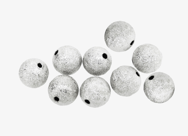 METAL BEADS - BALL - STARDUST ROUND BEADS - BRASS - 12 MM NICKEL COLOR - 100pcs. Hole:2.0mm