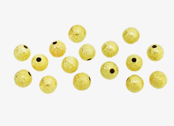 METAL BEADS - BALL - STARDUST ROUND BEADS - BRASS - 6 MM GOLD COLOR - 250pcs. Hole:2.0mm