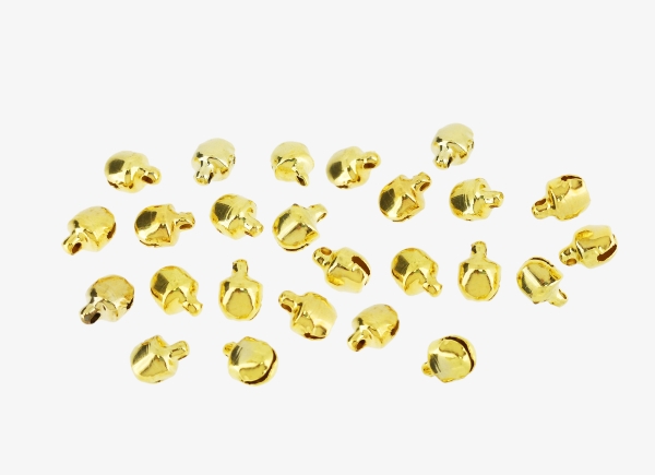 METAL BEADS - BELL - 6х8 MM GOLD COLOR - 1000pcs. Hole:1.2mm