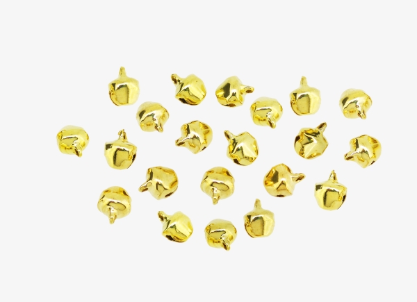 METAL BEADS - BELL - 8х10 MM GOLD COLOR - 1000pcs. Hole:1.6mm