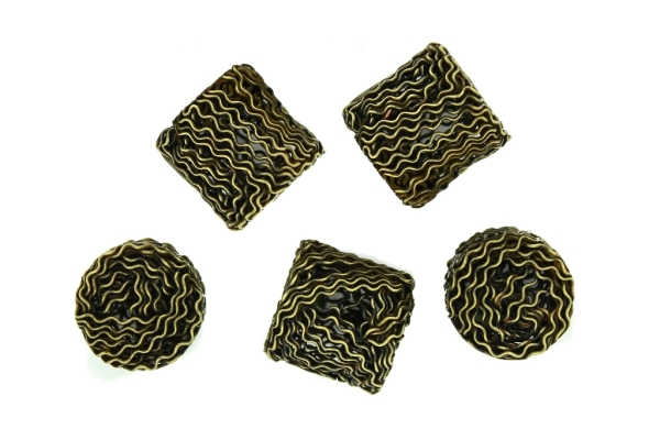 METAL BEADS - WIRE YARN - CYLINDER 06 - 17х17 MM ANTIQUE BRONZE - 25pcs.