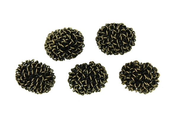 METAL BEADS - WIRE YARN - OVAL 02 - 22х18 MM ANTIQUE BRONZE - 30pcs.