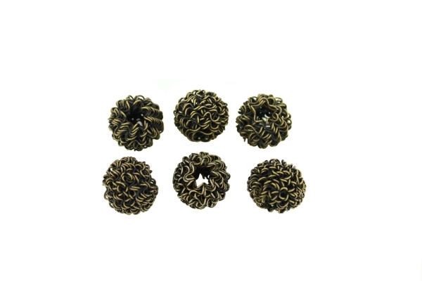 METAL BEADS - WIRE YARN - BALL 02 HOLE 5.0 MM - 16х18 MM ANTIQUE BRONZE - 30pcs. 