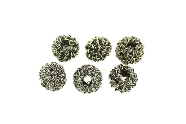 METAL BEADS - WIRE YARN - BALL 02 HOLE 5.0 MM - 16х18 MM NICKEL COLOR - 30pcs. 