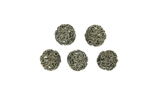 METAL BEADS - WIRE YARN - BALL 03 - 20 MM OXIDIZED - 30pcs.