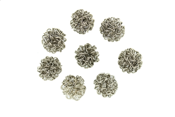 METAL BEADS - WIRE YARN - BALL 05 - 16 MM NICKEL COLOR - 50pcs.