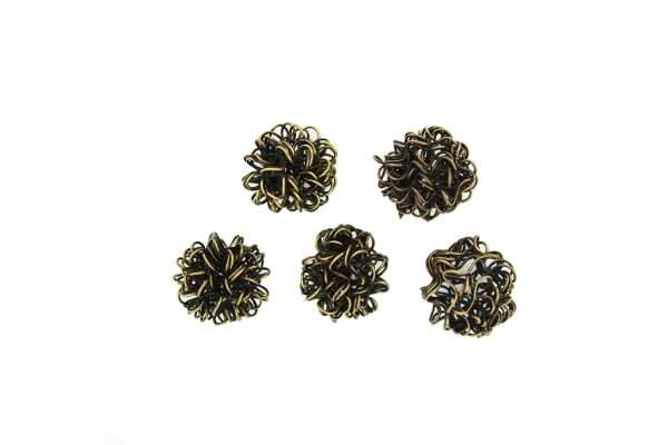 METAL BEADS - WIRE YARN - BALL 05 - 20 MM ANTIQUE BRONZE - 30pcs.