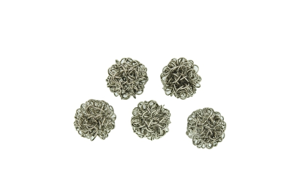 METAL BEADS - WIRE YARN - BALL 05 - 20 MM NICKEL COLOR - 30pcs.