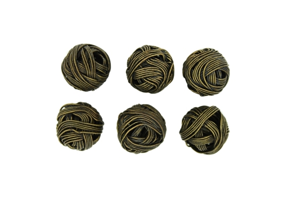 METAL BEADS - WIRE YARN - BALL 07 - 18 MM ANTIQUE BRONZE - 40pcs.