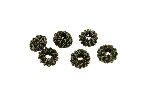 METAL BEADS - WIRE YARN - WASHER 01 HOLE 5.0 MM - 12х18 MM ANTIQUE BRONZE - 40pcs. 