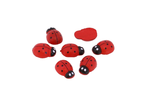 WOODEN LADYBUG FOR GLUING - 13x19x7mm RED - 250pcs.